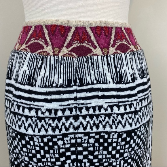 Anthropologie Cecilia Prado Bilbao Maxi Sweater Pullon Skirt Sz S Abstract Black - Picture 9 of 14